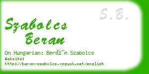 szabolcs beran business card